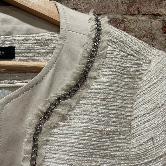 White House Black Market Tweed Jacket in Cream Size 6 - Picture 4 of 7
